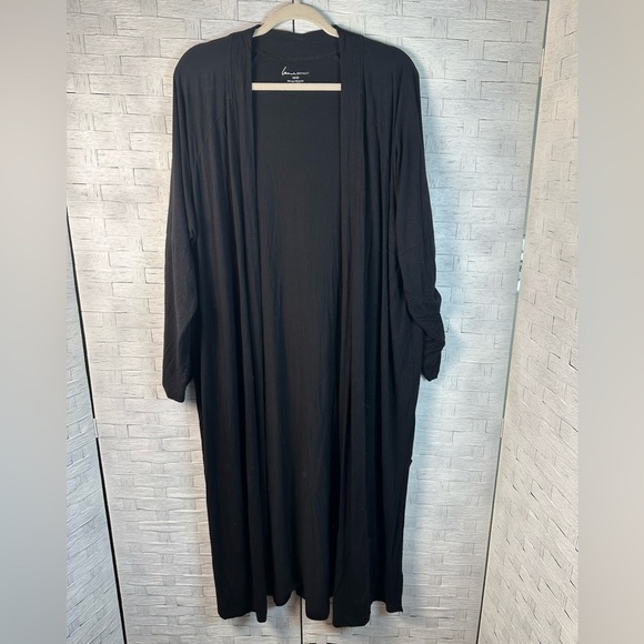 Lane Bryant Sweaters - Lane Bryant black knit long cardigan layering peace bohemian goth plus size